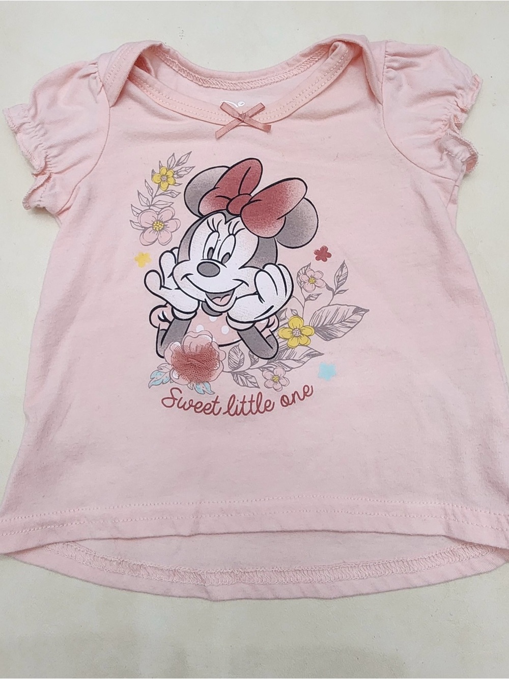 Disney Pink Minnie Mouse Floral 'Sweet Little One' Tee